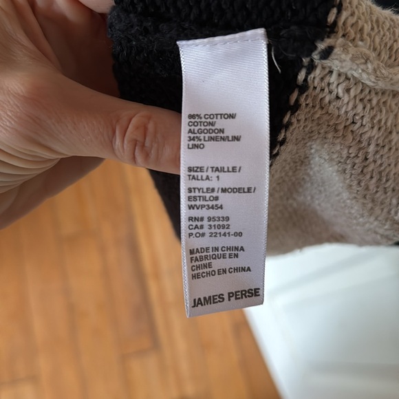 James Perse Colorblock Knit Dress, size 1 cotton/linen blend, NWOT - Picture 3 of 7